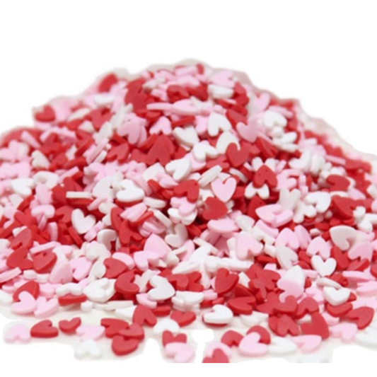 Red, White, & Pink Hearts Faux Sprinkles for Freshie Shaker