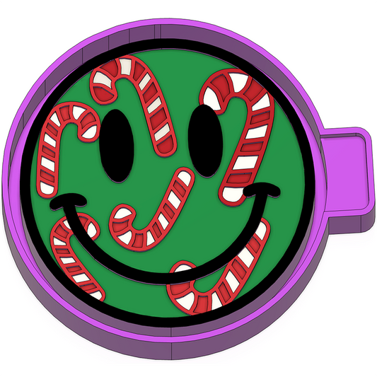 Candy cane smiley freshie mold