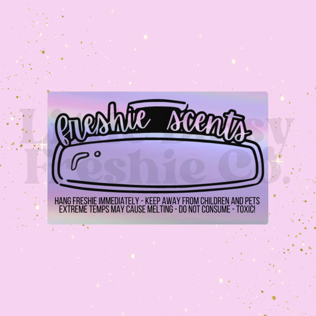 Freshie scent label Holographic Label sticker (3"X 2")