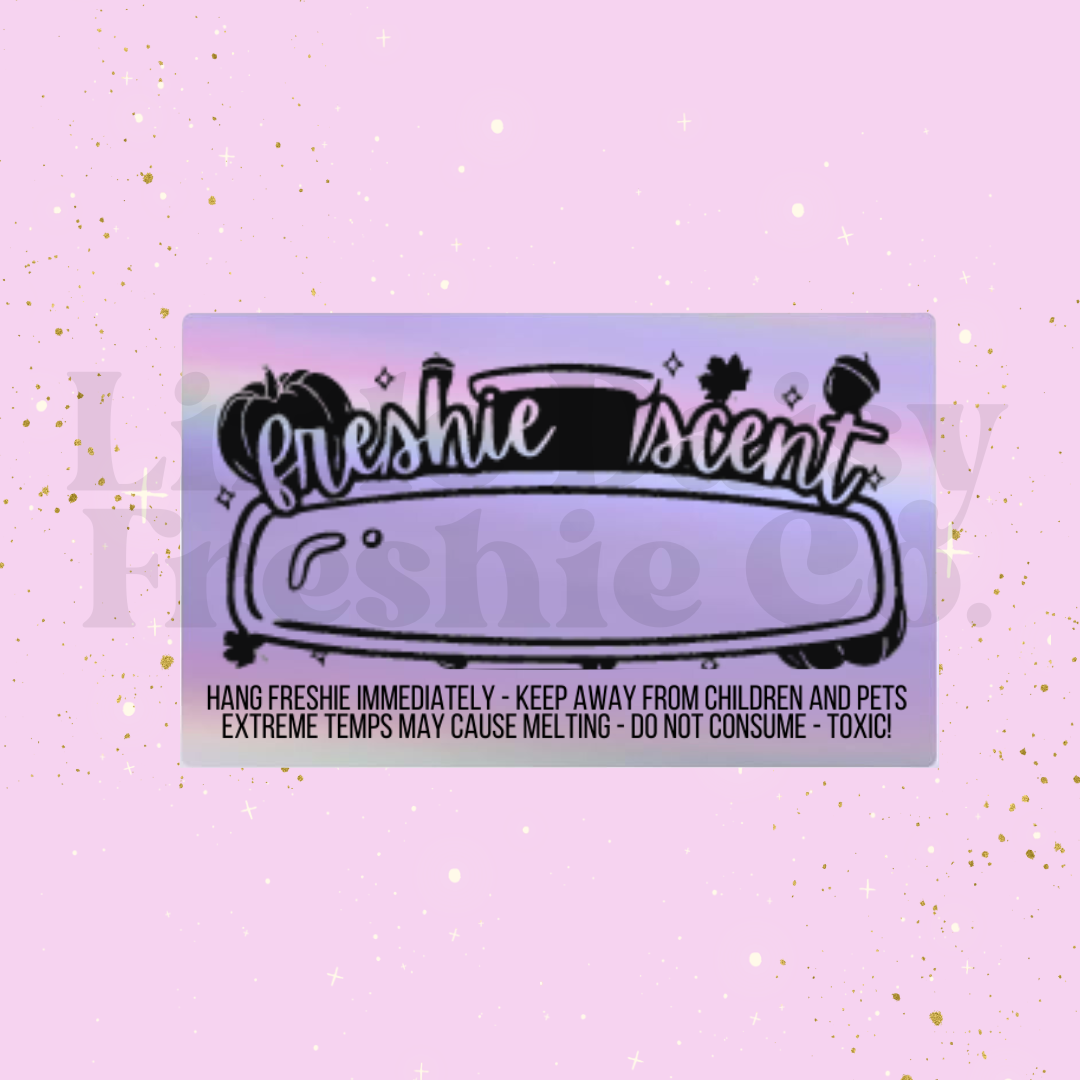 Fall Freshie scent label Holographic Label sticker (3"X 2")