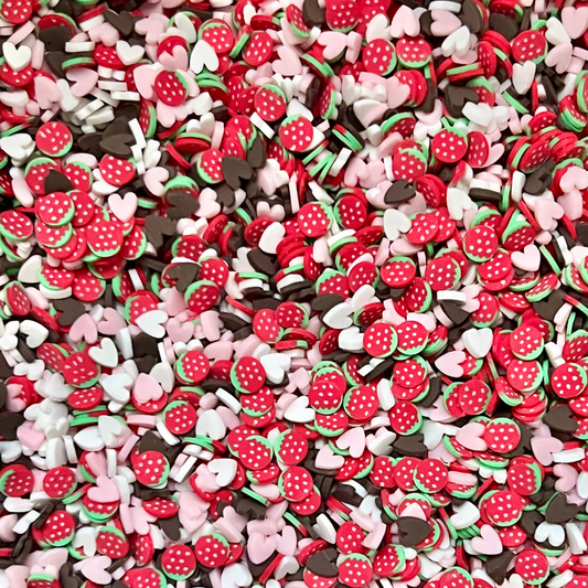 Faux Strawberries & Hearts Sprinkles for Freshie Shaker