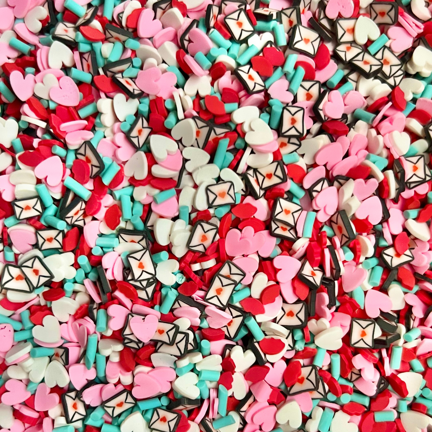 Hearts and Envelopes Faux Sprinkles for Freshie Shaker