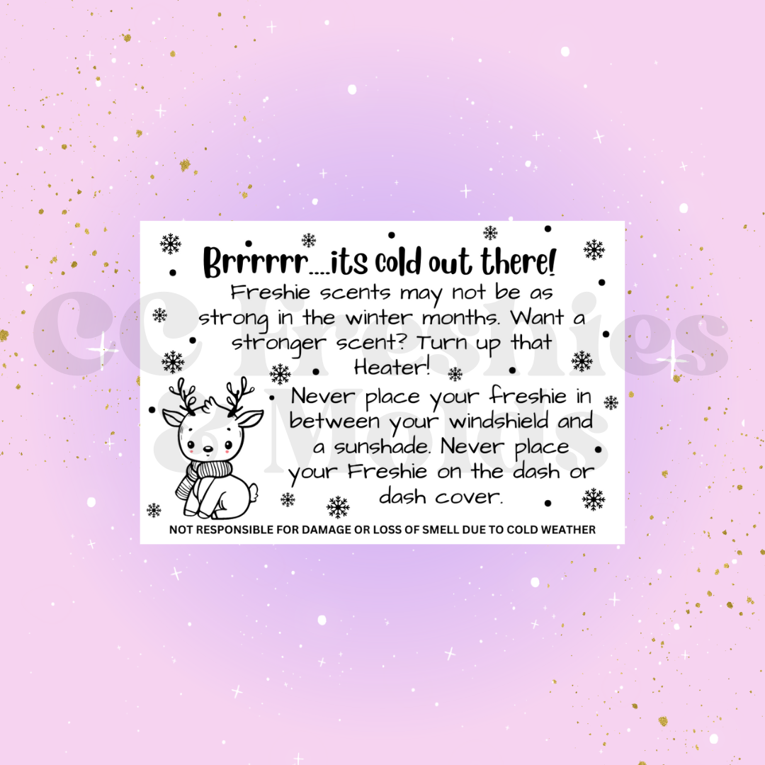 Reindeer Cold Weather Freshie Scent Sticker