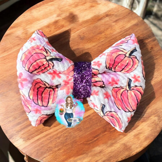 Pink Fall Pumpkin Freshie Bow