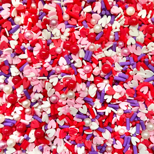 Valentine’s hearts and pearls Faux Sprinkles for Freshie Shaker