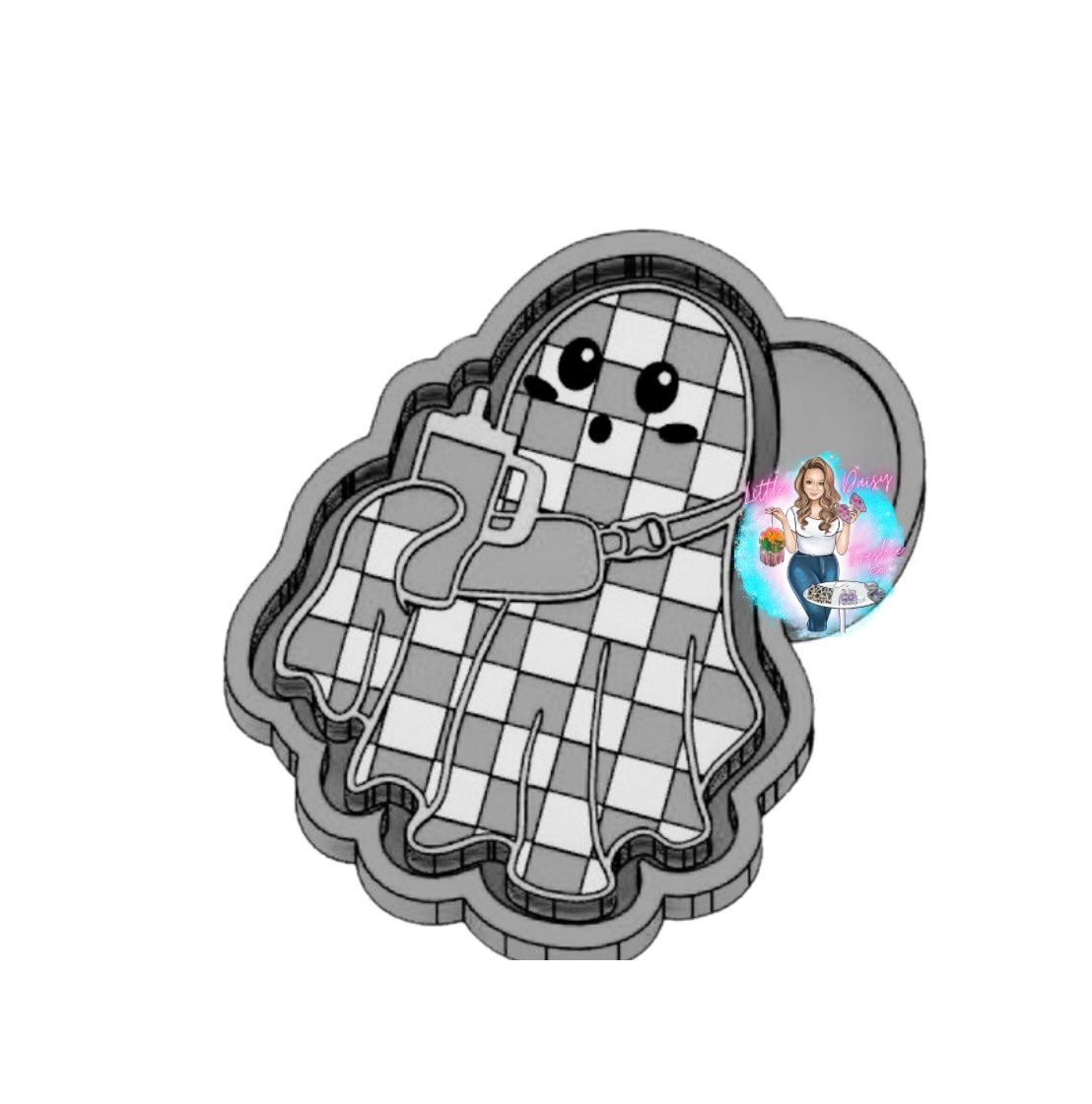 Boujee checkered ghost Freshie mold