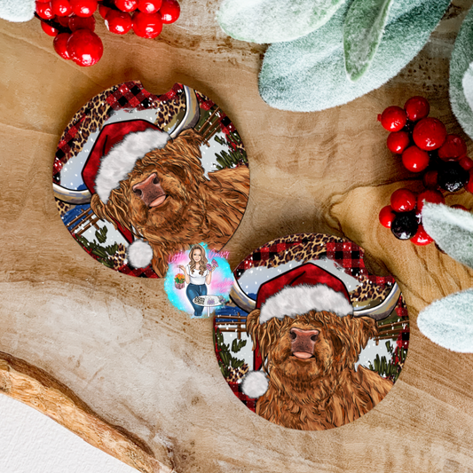 Christmas Cow Car Coasters