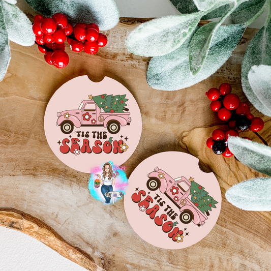 Christmas Truck Car Coasters