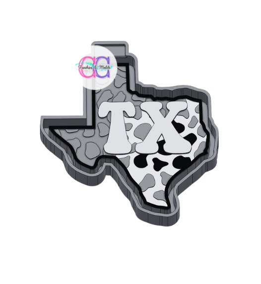 Texas Cow Print Freshie Mold