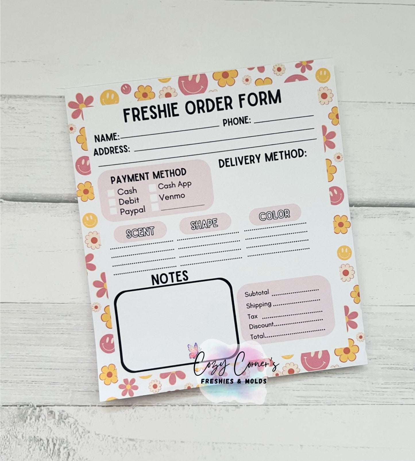 Retro Freshie Order Form Notepad