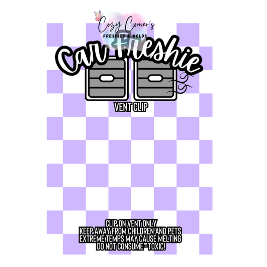 Checkered Vent Clip Freshie Bag Insert (1 size option) Set of 10