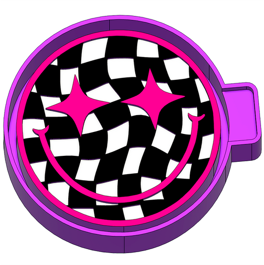 Checkered Smiley  Freshie Mold