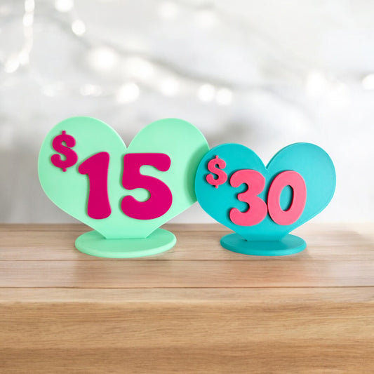 Heart Price tag stands