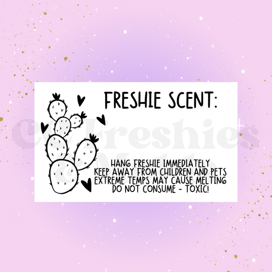 Cactus Freshie Scent Label Sticker
