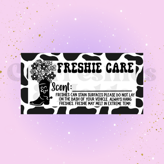 Boot Freshie Scent Label Sticker