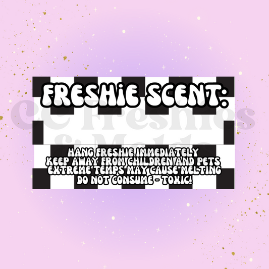 Checkered Freshie Scent Label Sticker