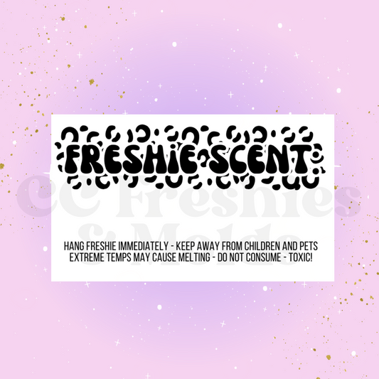 Leopard Freshie Scent Label Sticker