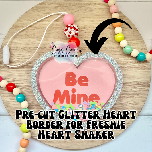 Pre cut Glitter Heart Cardstock Border for Heart Shaker