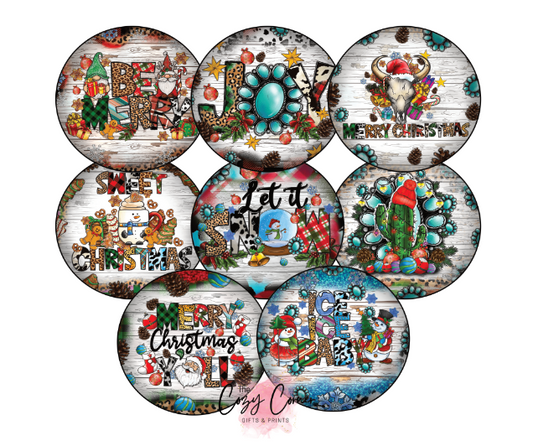 Western Christmas Cardstock Rounds