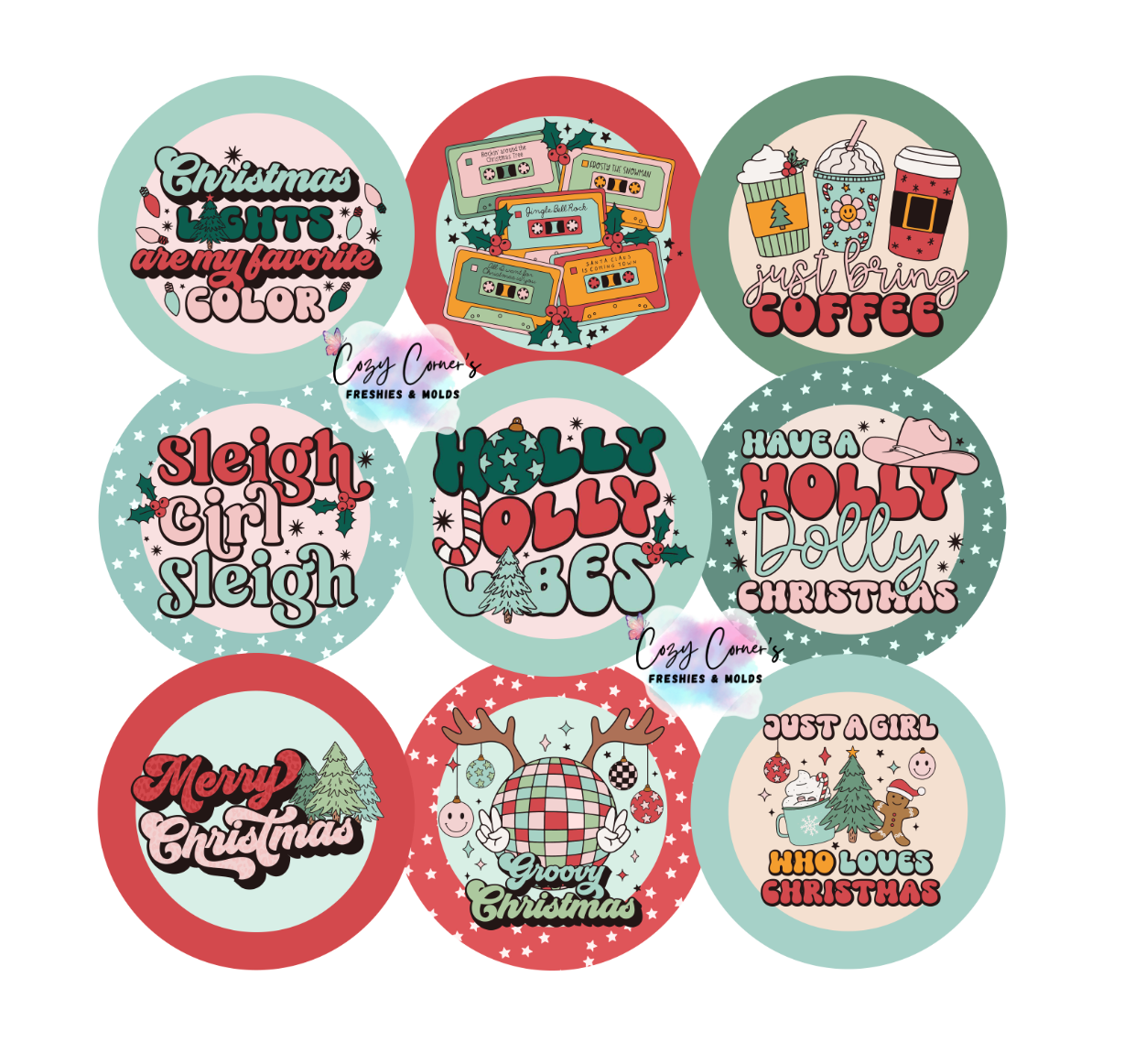 Christmas Cardstock Rounds