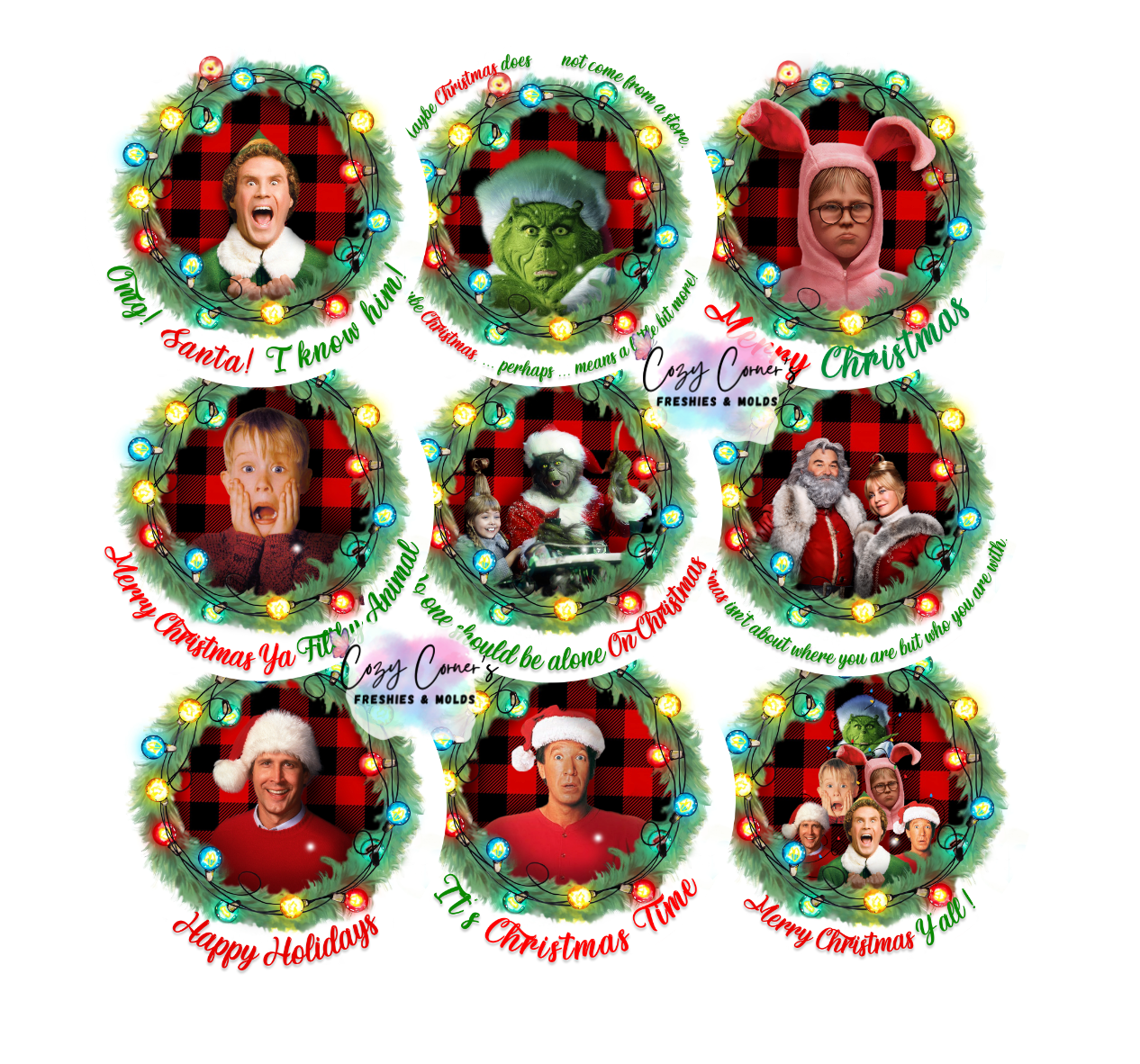 Christmas Movies Cardstock Rounds