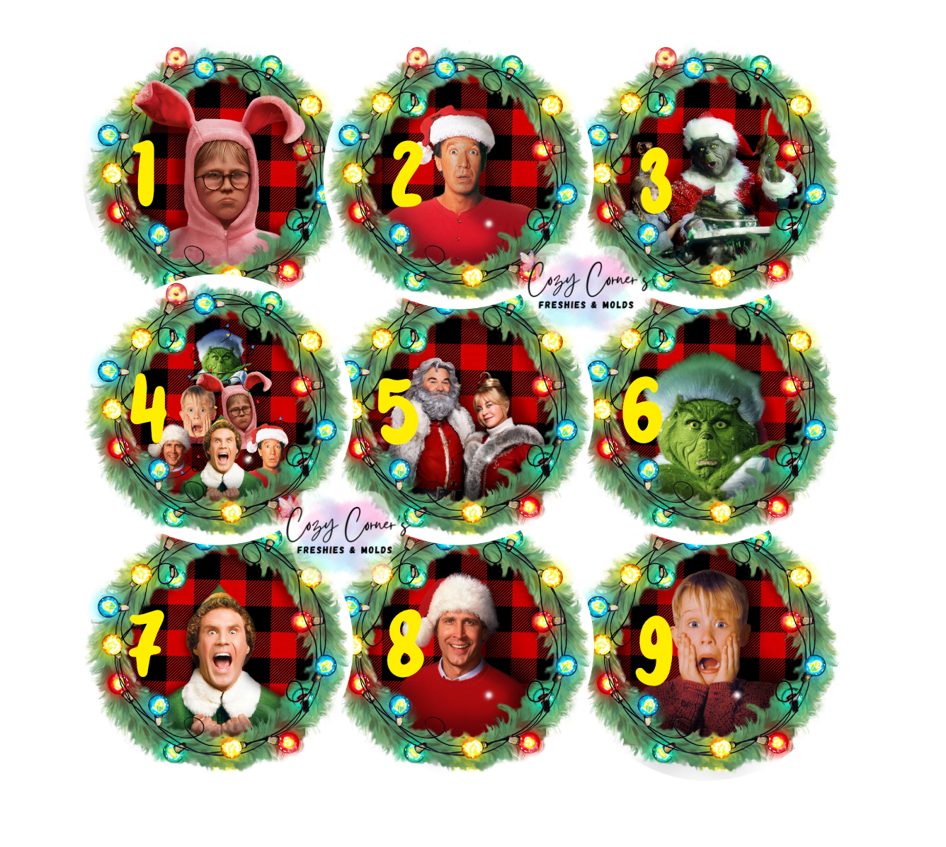 Christmas Movies Cardstock Rounds