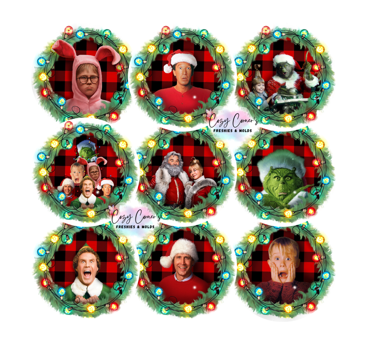 Christmas Movies Cardstock Rounds