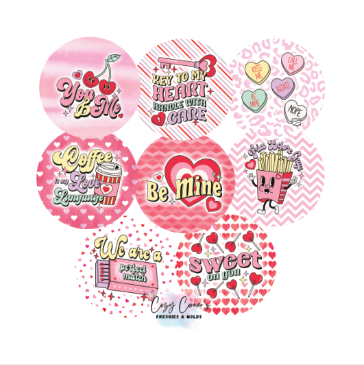 Valentine's Day Cardstock rounds