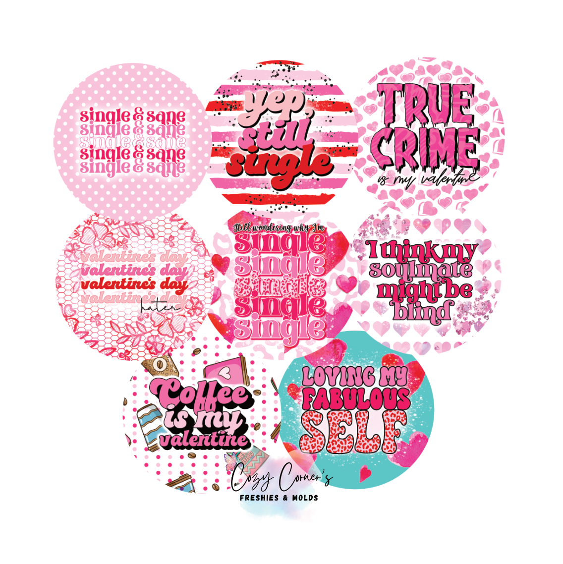 Valentine's Day Cardstock rounds