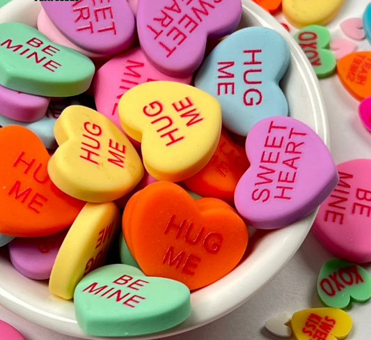 Candy Hearts Medium (set of 10) (Matte Finish)