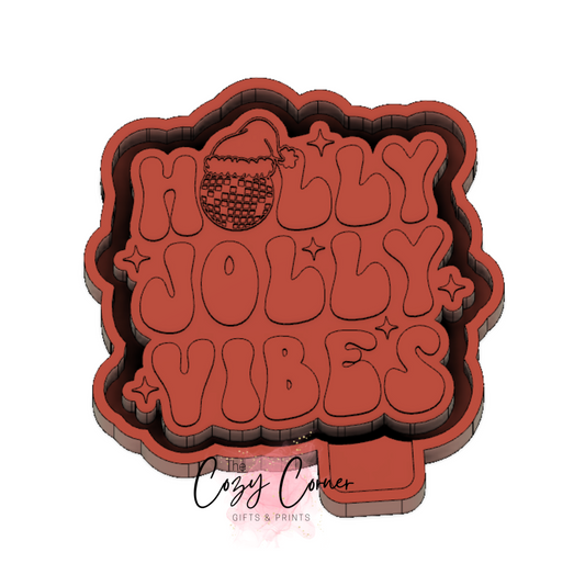 Holly Jolly Vibes Christmas freshie mold