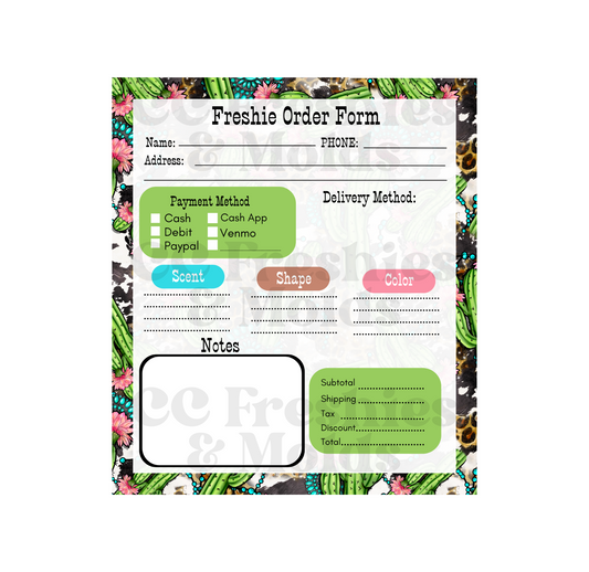 Cactus Order Form Notepad