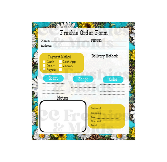 Daisy/Sunflower Order Form Notepad