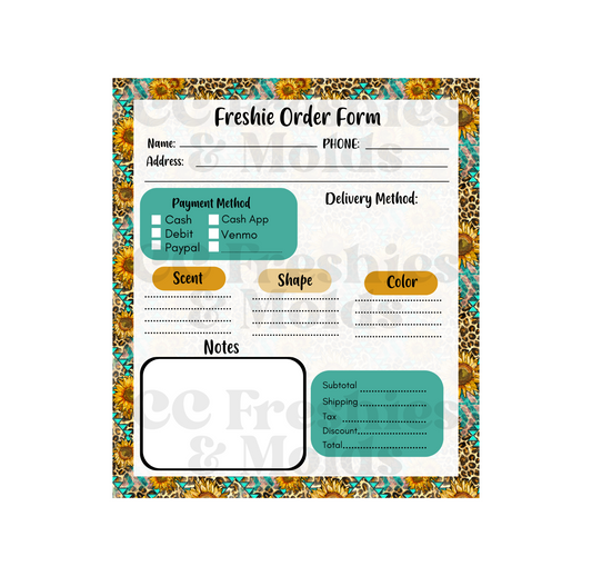 Sunflower Freshie Order Form Notepad