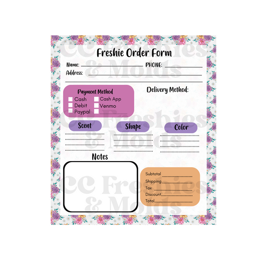 Flower Freshie Order Form Notepad