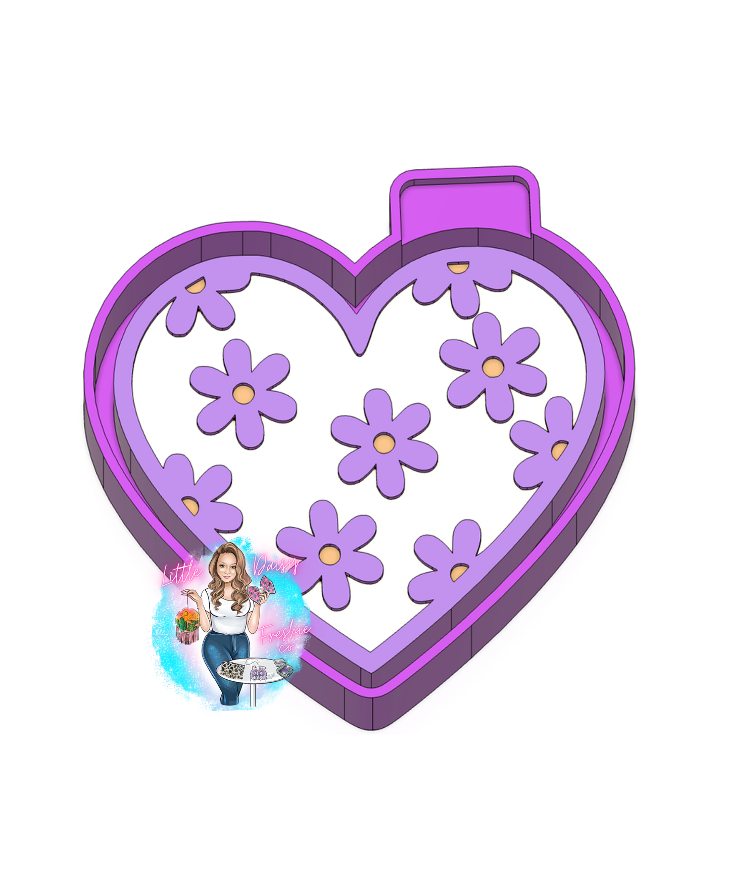 Flower heart Freshie Mold