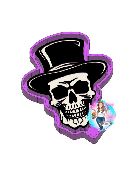 Skull With Top Hat Freshie Mold