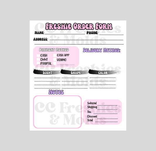 Freshie Order Form Notepad