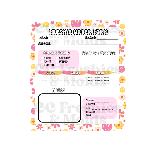 Retro Freshie Order Form Notepad