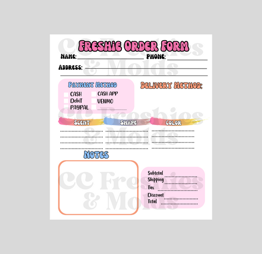 Freshie Order Form Notepad