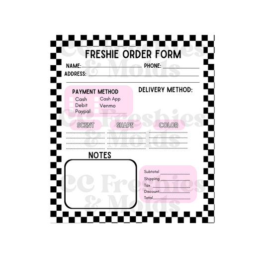 Checkered Freshie Order Form Notepad