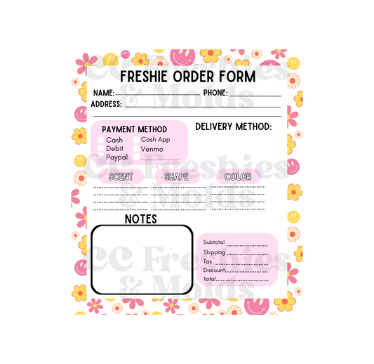 Retro Freshie Order Form Notepad