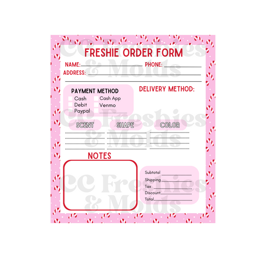 Holiday Freshie Order Form Notepad