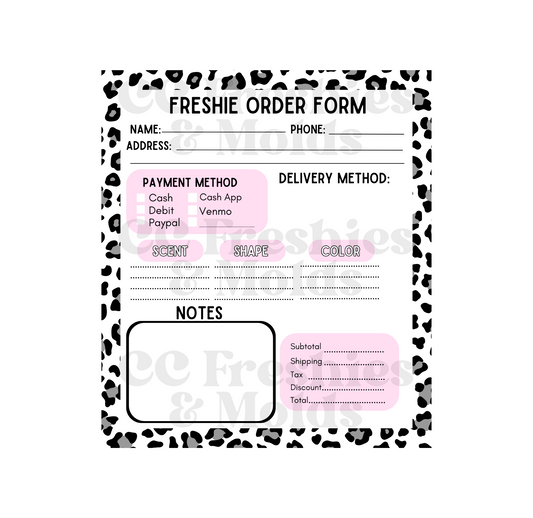 Leopard Freshie Order Form Notepad