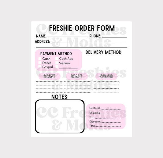 Freshie Order Form Notepad