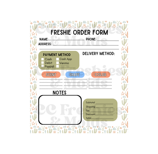 Cactus Freshie Order Form Notepad