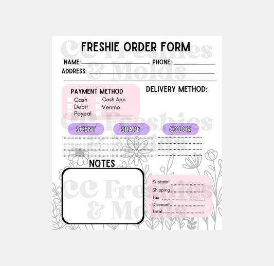 Flower Freshie Order Form Notepad