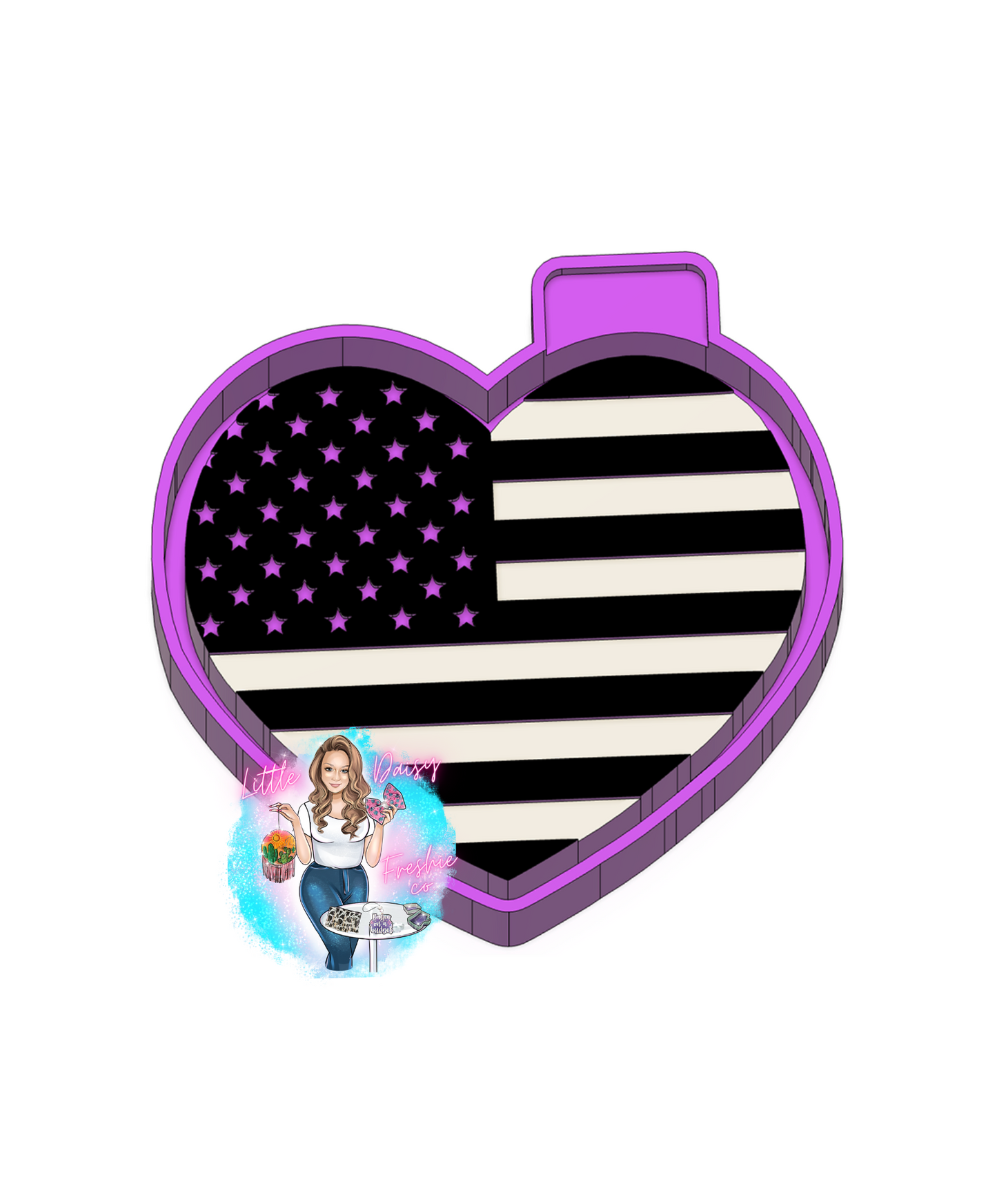 Flag Heart Freshie Mold