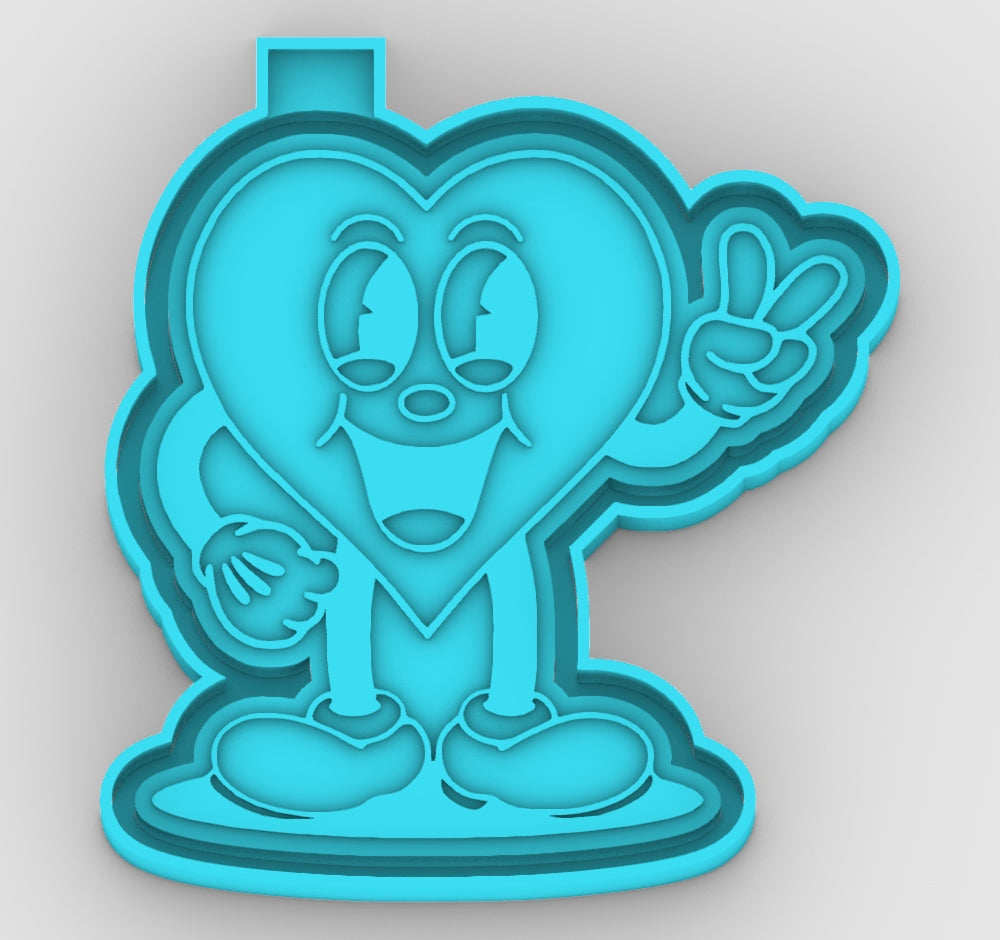 Retro Heart Valentine  Mold