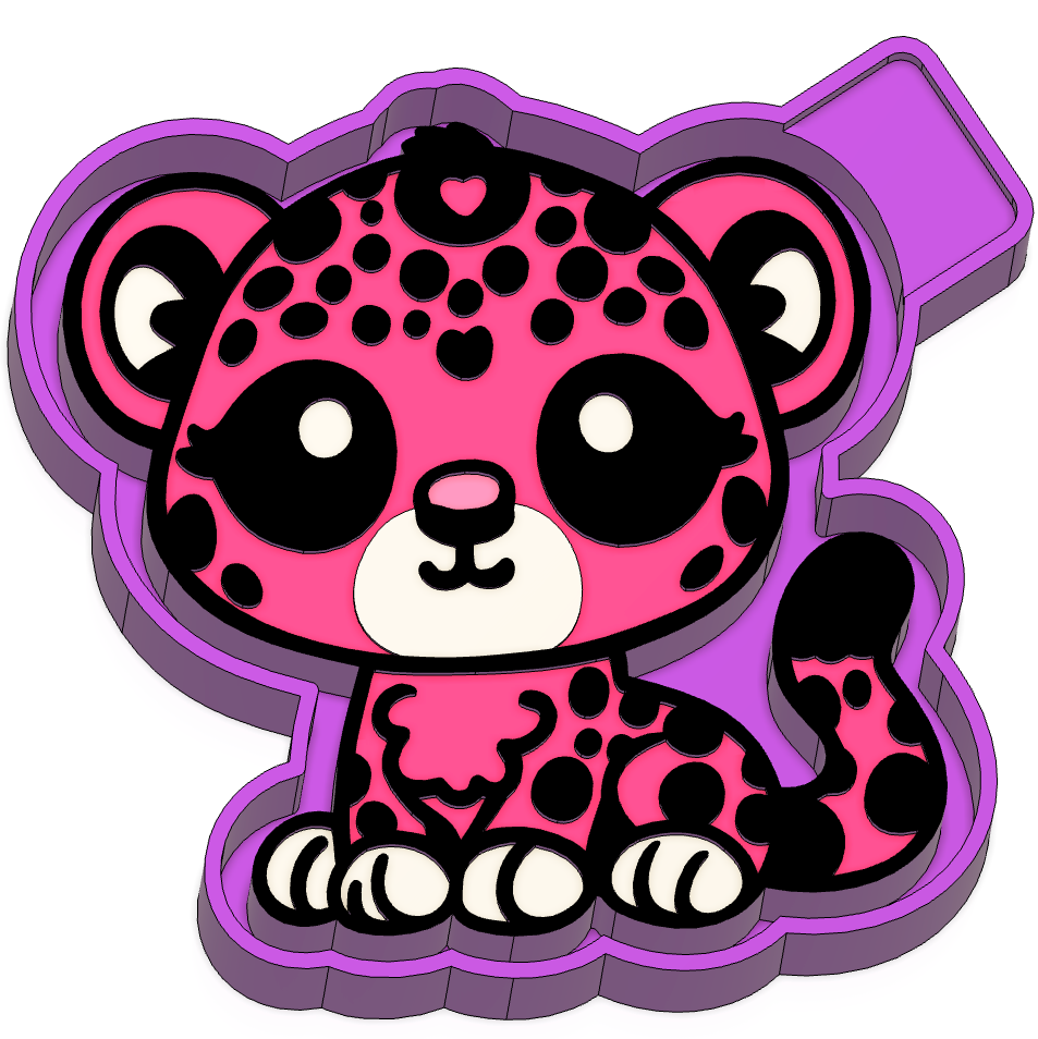 Cute leopard Freshie Mold